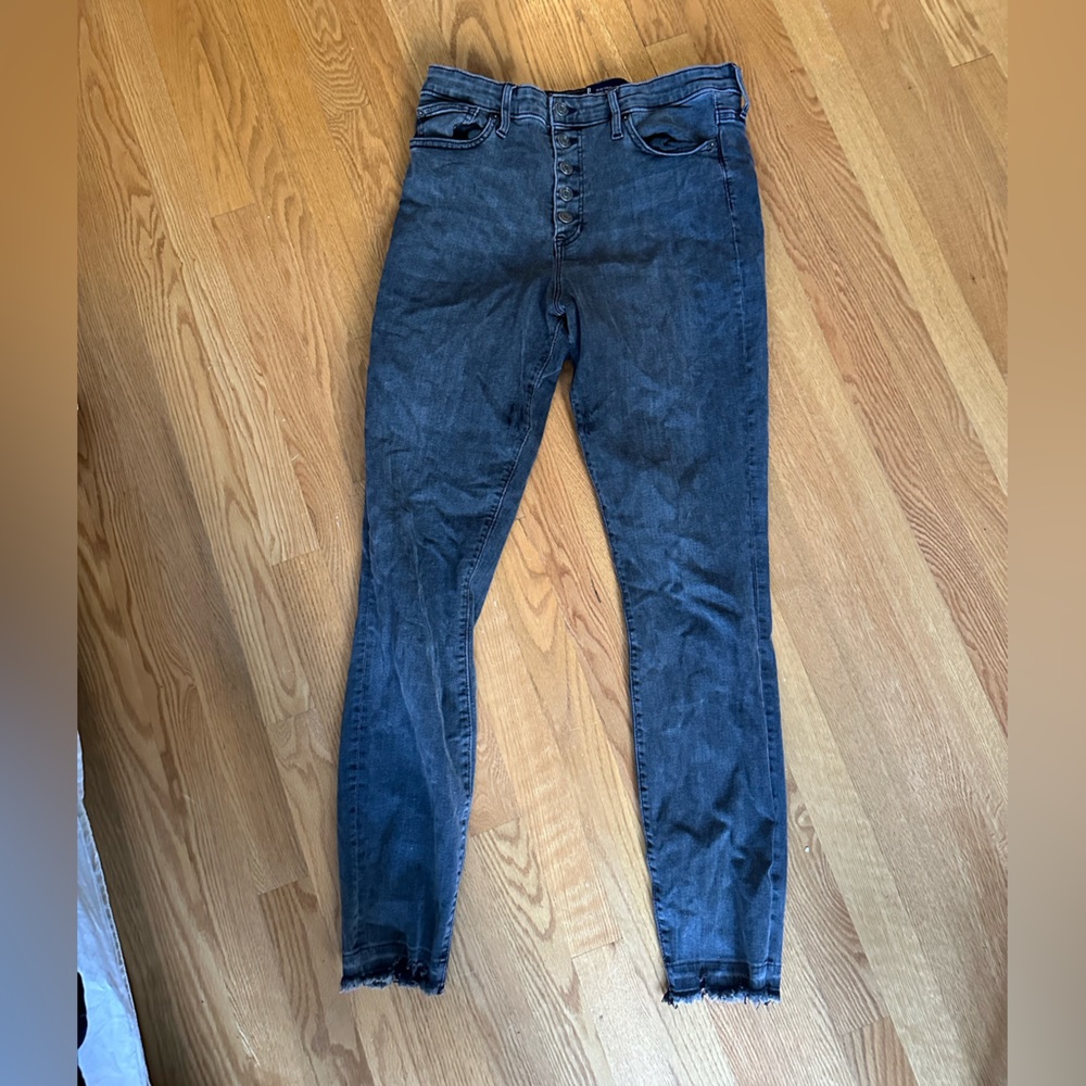 High Rise Gap Legging Skimmer Jeans size 31 Tall - light grey color